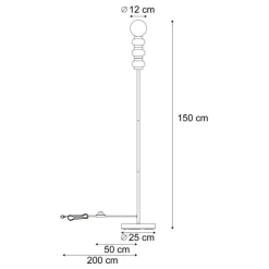 Retro vloerlamp beige met mat glas - Fedde