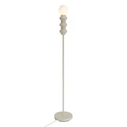 Retro vloerlamp beige met mat glas - Fedde