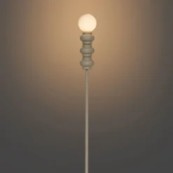 Retro vloerlamp beige met mat glas - Fedde