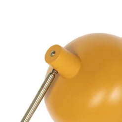 Retro vloerlamp geel met brons - Milou