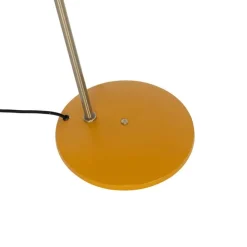 Retro vloerlamp geel met brons - Milou