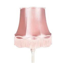 Retro vloerlamp grijs met roze Granny kap - Classico