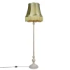 Retro vloerlamp grijs met groene Granny kap - Classico