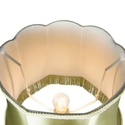 Retro vloerlamp grijs met groene Granny kap - Classico