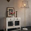 Retro vloerlamp messing met Granny frame zwart 45 cm - Kaso