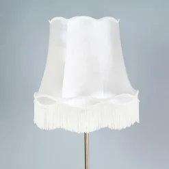 Retro vloerlamp messing met Granny kap crème 45 cm - Kaso