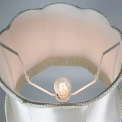 Retro vloerlamp messing met Granny kap crème 45 cm - Kaso