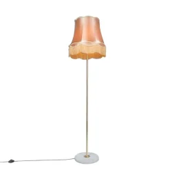 Retro vloerlamp messing met Granny kap goud 45 cm - Kaso