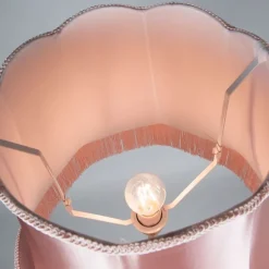 Retro vloerlamp messing met Granny kap roze 45 cm - Kaso