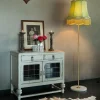 Retro vloerlamp messing met Granny kap groen 45 cm - Kaso