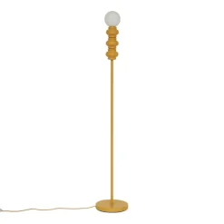 Retro vloerlamp okergeel met mat glas - Fedde