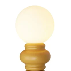 Retro vloerlamp okergeel met mat glas - Fedde