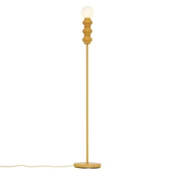 Retro vloerlamp okergeel met mat glas - Fedde