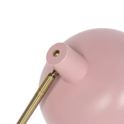 Retro vloerlamp roze met brons - Milou