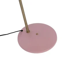 Retro vloerlamp roze met brons - Milou