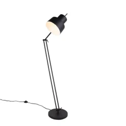 Retro vloerlamp zwart draai- en kantelbaar - Chappie