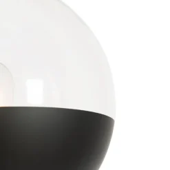 Retro vloerlamp zwart met helder glas - Eclipse