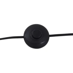 Retro vloerlamp zwart met brons glas - Bizle