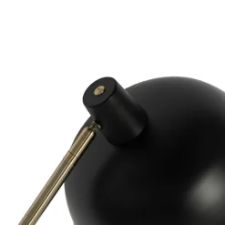 Retro vloerlamp zwart met brons - Milou