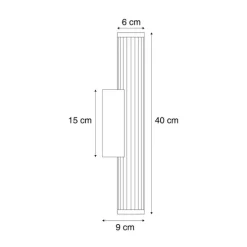 Retro wandlamp brons 40cm incl. LED - Coco