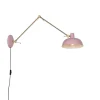 Retro wandlamp staal roze met brons - Milou