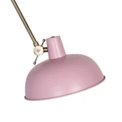 Retro wandlamp staal roze met brons - Milou