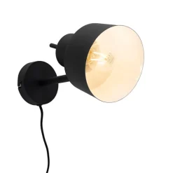Retro wandlamp zwart draai- en kantelbaar - Chappie