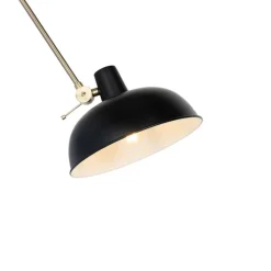 Retro wandlamp zwart met brons - Milou