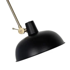 Retro wandlamp zwart met brons - Milou