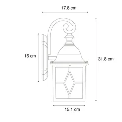 Romantische buiten wandlantaarn antiek zilver - London