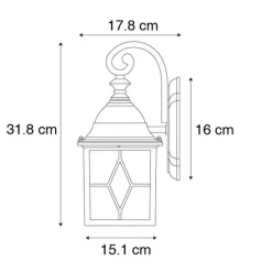 Romantische buiten wandlantaarn brons - London