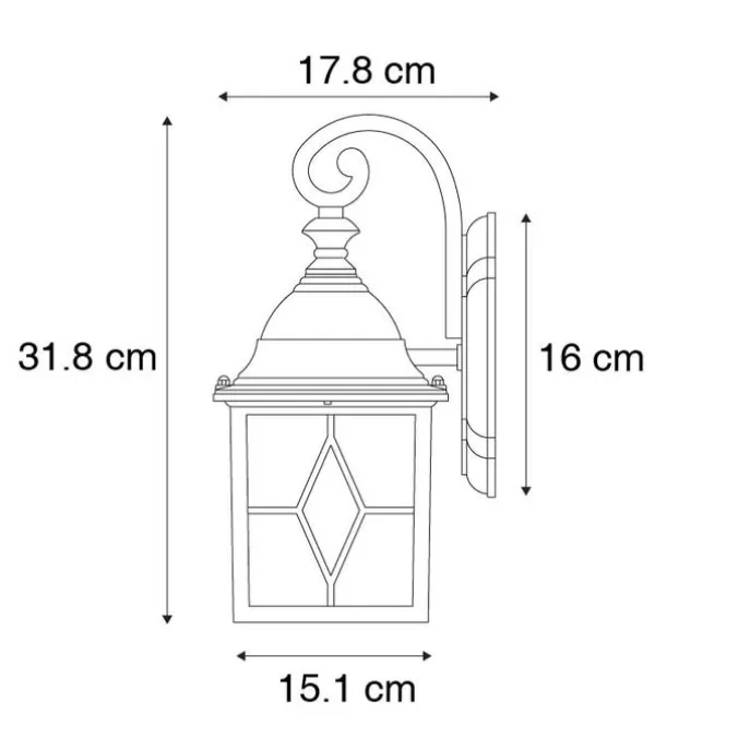 Romantische buiten wandlantaarn brons - London