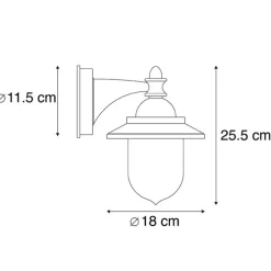 Romantische buitenwandlamp donker grijs - Oxford