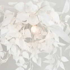 Romantische plafondlamp wit met blaadjes - Feder