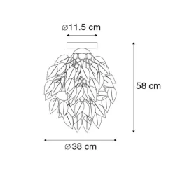 Romantische plafondlamp wit met blaadjes - Feder