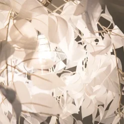 Romantische plafondlamp wit met blaadjes - Feder