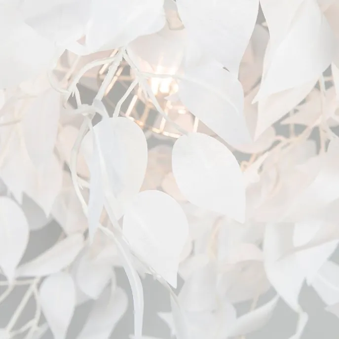 Romantische plafondlamp wit met blaadjes - Feder