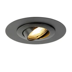 Ronde inbouwspot zwart kantelbaar met opvulring - Edu
