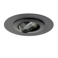 Ronde inbouwspot zwart kantelbaar met opvulring - Edu