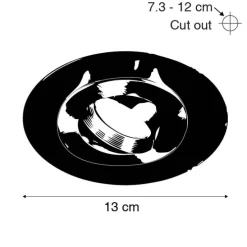 Ronde inbouwspot zwart kantelbaar met opvulring - Edu