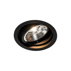 Ronde inbouwspot zwart verstelbaar - Chuck 111