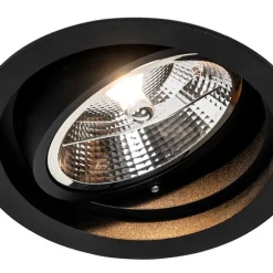 Ronde inbouwspot zwart verstelbaar - Chuck 111