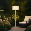 Scandinavische buiten vloerlamp beige met witte kap IP44 - Mississippi