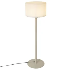 Scandinavische buiten vloerlamp beige met witte kap IP44 - Mississippi