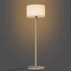 Scandinavische buiten vloerlamp beige met witte kap IP44 - Mississippi
