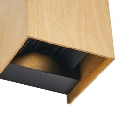 Scandinavische buiten wandlamp hout incl. LED IP54 - Edwin