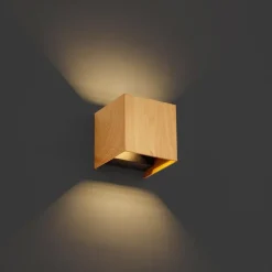 Scandinavische buiten wandlamp hout incl. LED IP54 - Edwin