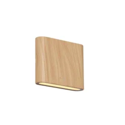 Scandinavische buiten wandlamp hout print 11,5cm incl. LED IP65 - Batt