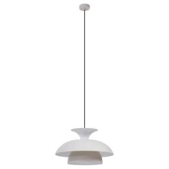 Scandinavische hanglamp beige met witte binnenkant - Titus