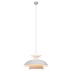 Scandinavische hanglamp beige met witte binnenkant - Titus